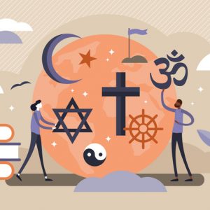 illustration the mingling of science and religion