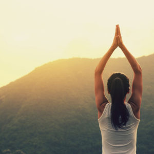 woman meditating