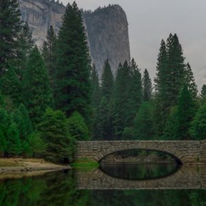 A bridge in a beautiful mountain setting