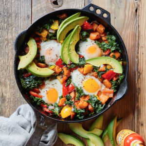 Sweet potato and kale hash