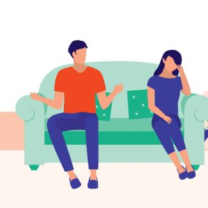 illustration vector of husband and wife arguing about divorce Discernment Counseling