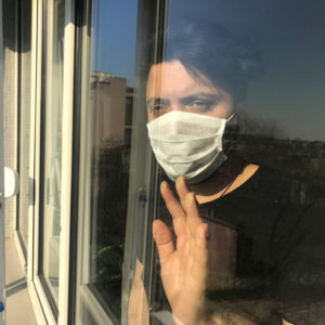 quarantine in lockdown, trapped looking out of window at world