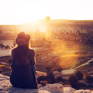 woman overlooking expanse