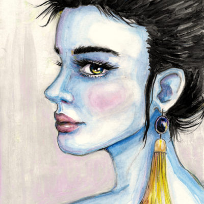 Portrait of a blue lady