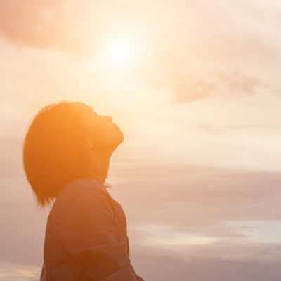 woman basking in sun