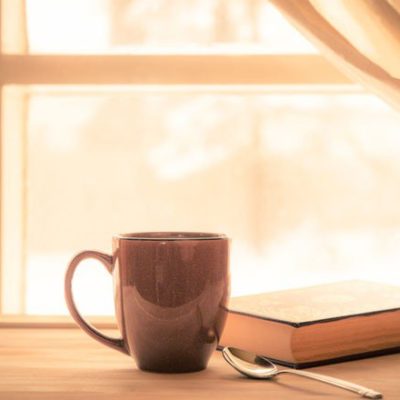 Coffee in window