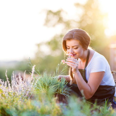 woman in garden