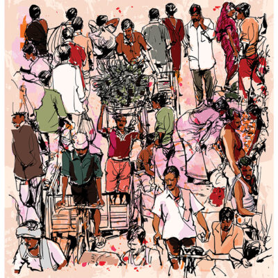 Illustration of people traveling