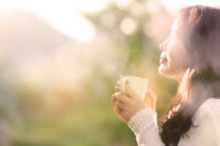 Woman enjoying coffee