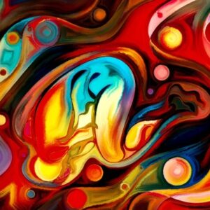 Colorful abstract illustration of human body