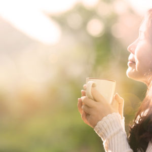 Woman enjoying coffee