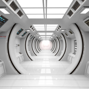 Futuristic corridor SCIFI - stock photo