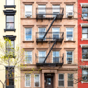 Colorful brick buildings in New York City