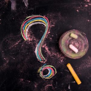 Question mark drawn in chalk