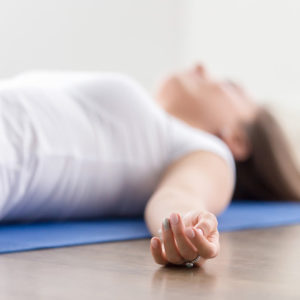 woman lying on floor