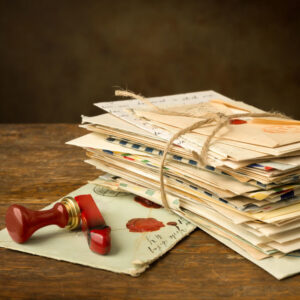 Stack of hand-written letters