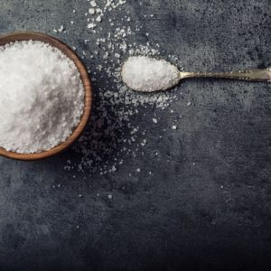 bowl of salt with spoon