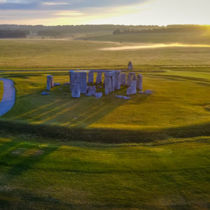 An overhead image of Stonehenge