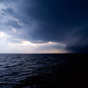 storm over ocean