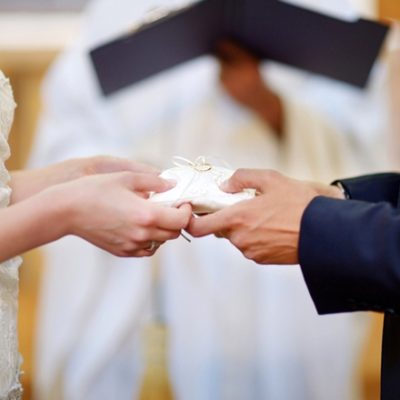 Bride and Groom during ceremony