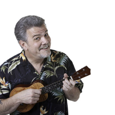 man wearing an aloha shirt