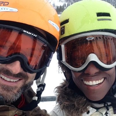 Image of Michael and Bianca on chair lift