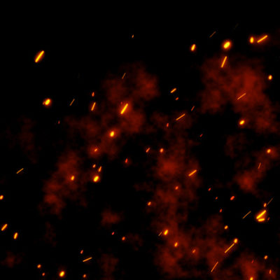 Embers from a fire