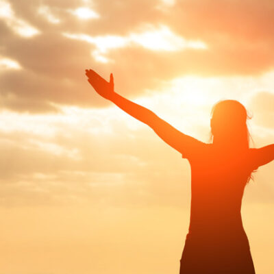 Woman basking in sun