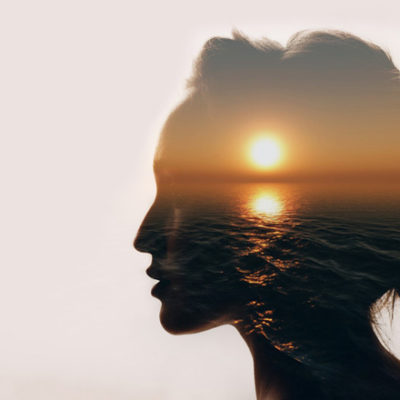 woman with sun on her mind