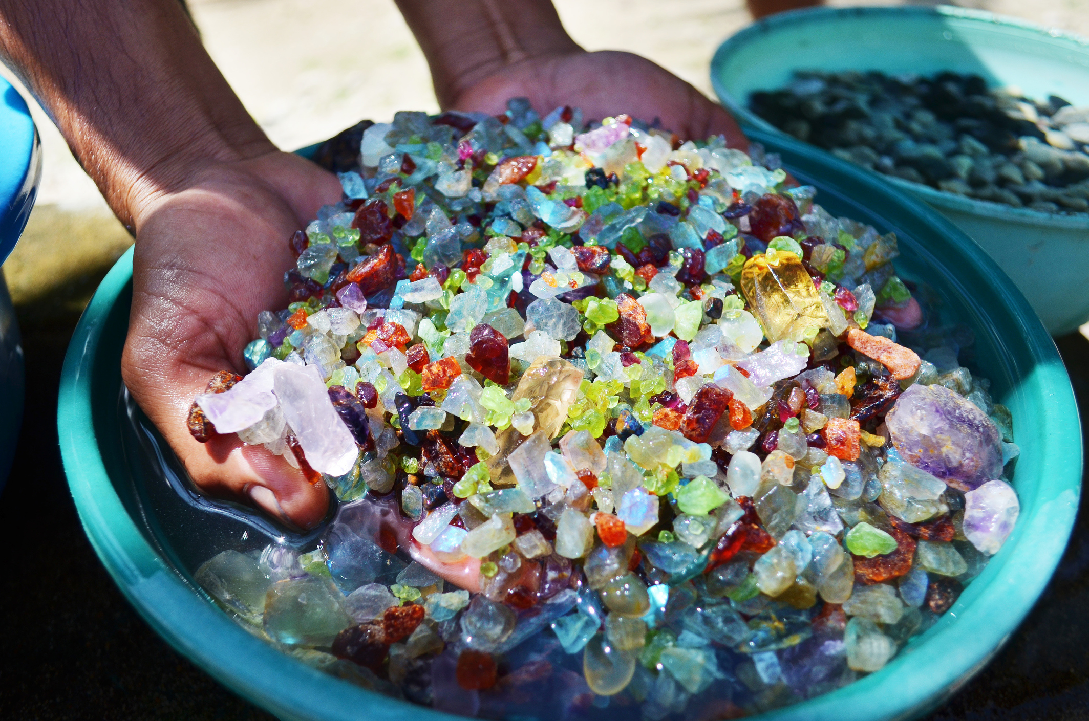 bowl of crystals