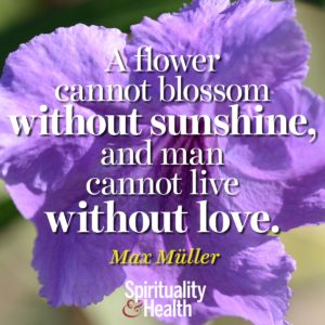 A flower cannot blossom without sunshine and man cannot live without love