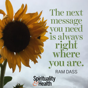 <p>The next message you need is always right where you are. - Ram Dass</p>