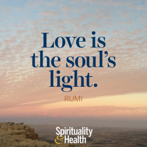 <p>Love is the soul's light. - Rumi</p>