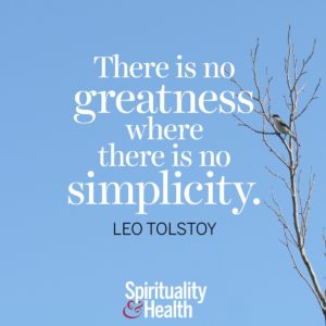 There is no greatness where there is no simplicity