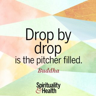 Buddha on patience and persistence - Drop by drop is the pitcher filled