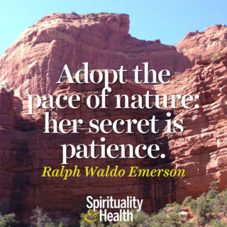 Ralph Waldo Emerson on nature's wisdom. - Adopt the pace of nature her secret is patience