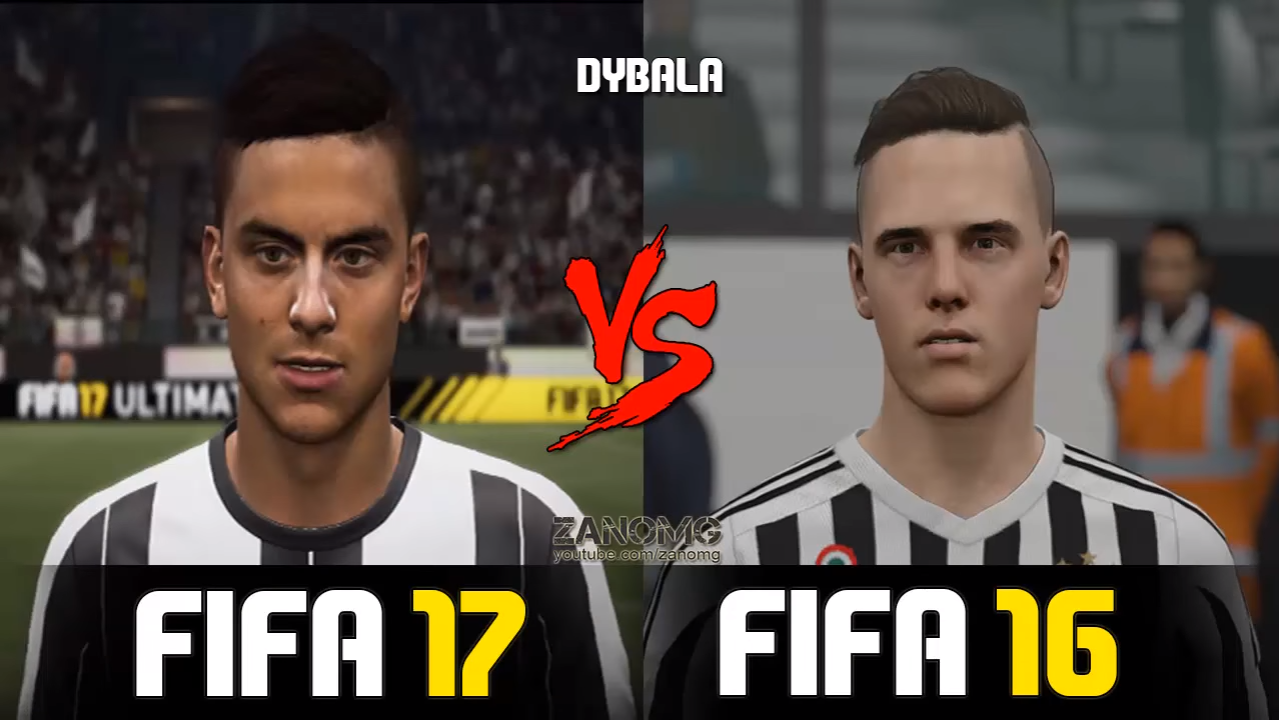 Rozbor detailů: FIFA 17 vs. FIFA 16