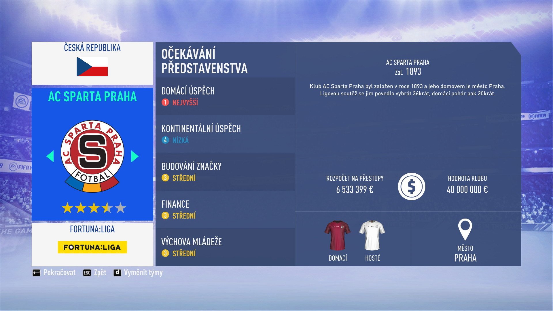 FIFA 20 dostane českou Fortuna:Ligu