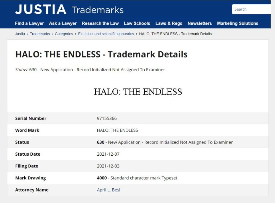 Microsoft si zaregistroval značku Halo: The Endless