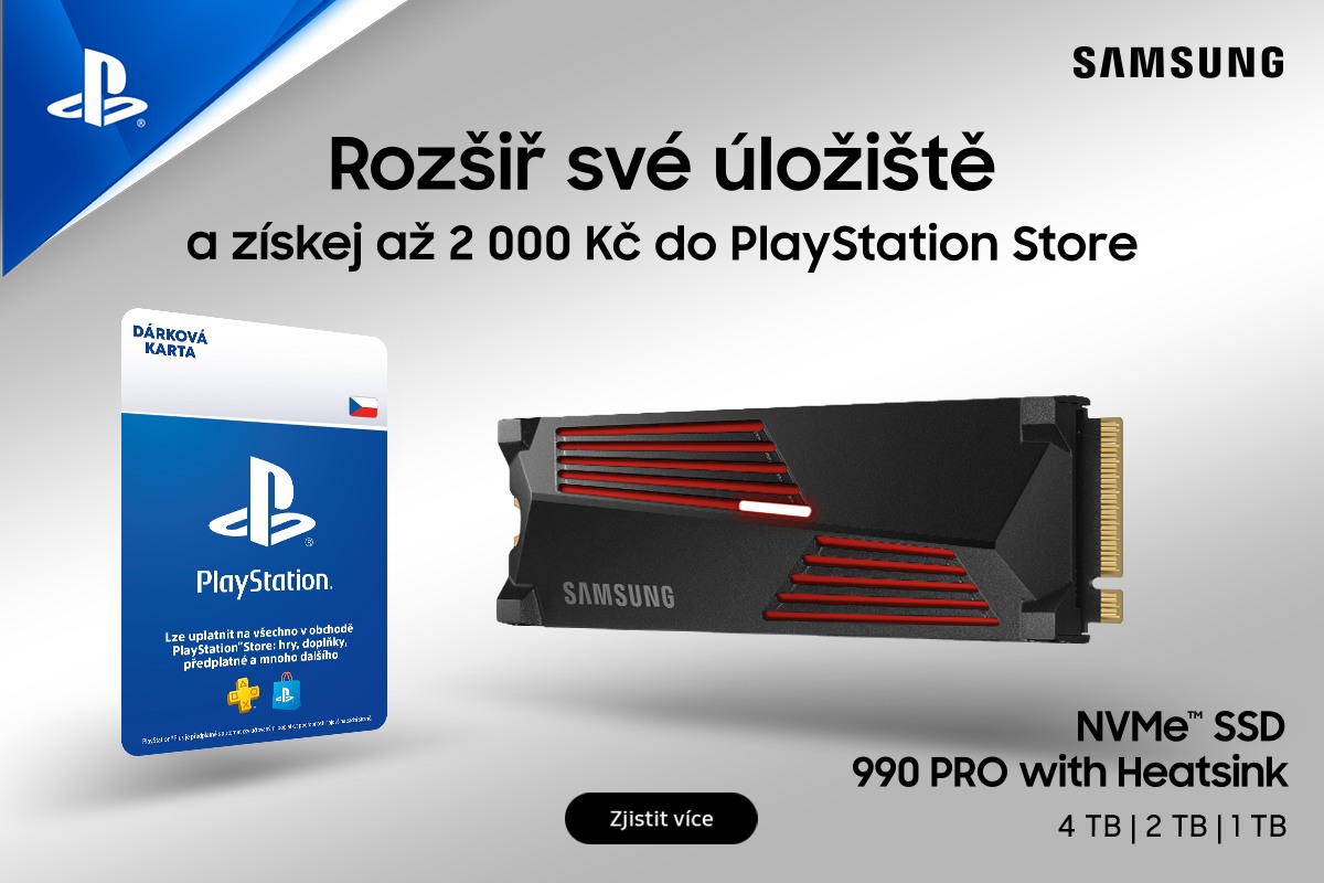 Využijte limitované akce, k Samsung 990 PRO s heatsinkem získáte kredit do PS Store