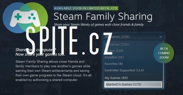 Steam představuje novinku - sdílení her s přáteli