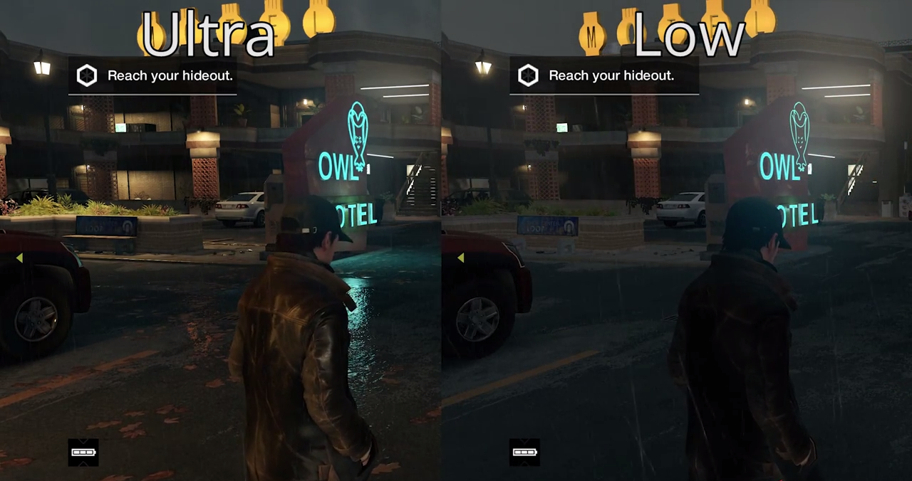 Watch Dogs: Low vs. Ultra nastavení