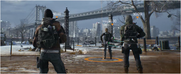 Obrázek ukazuje rozdíly mezi realitou a The Division