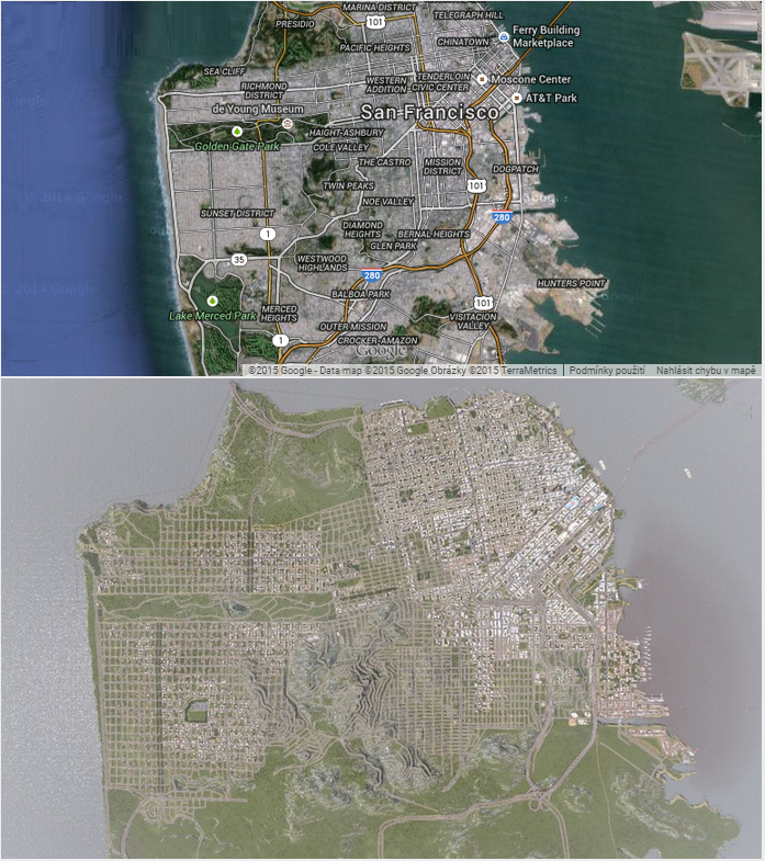 Obrovské San Francisko postavené v Cities: Skylines