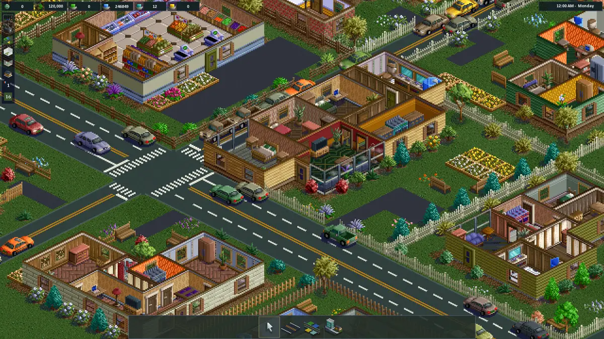 Metropolis 1998 je retro pixelový simulátor s budováním města