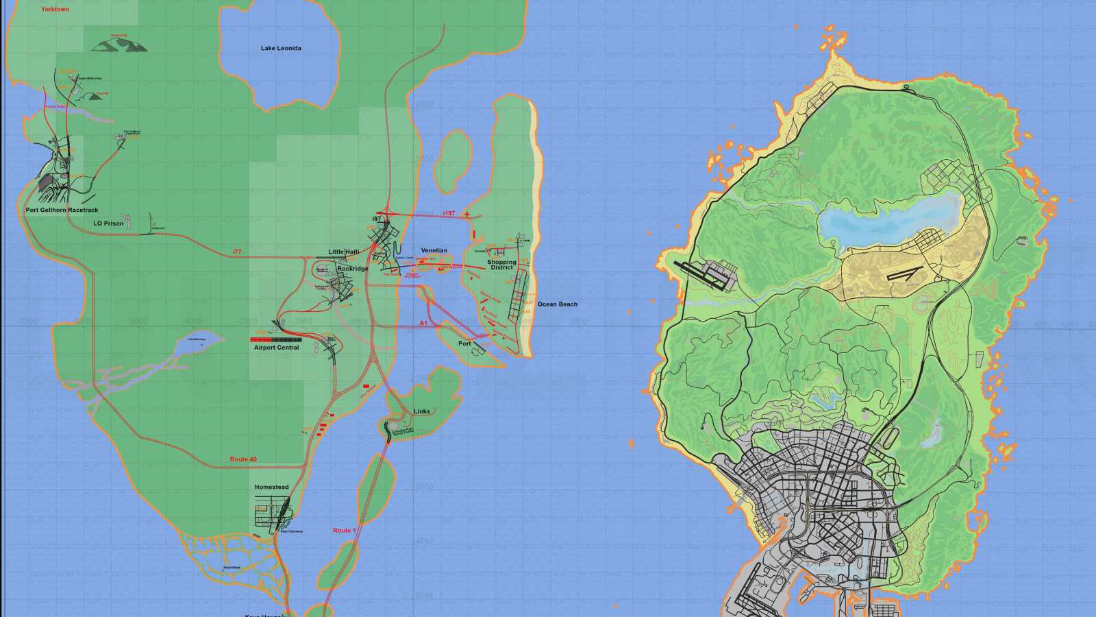 Unikla mapa z GTA 6? Podle tohoto nákresu by měla být o něco větší než v GTA 5