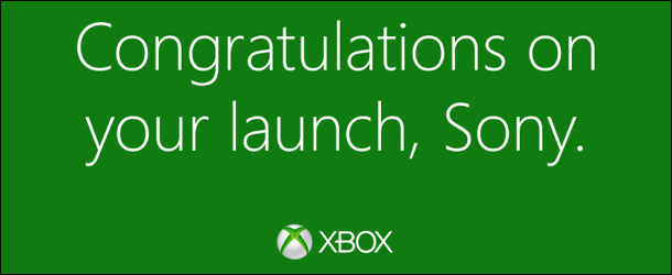 Microsoft upřímně gratuluje SONY k vydání PS4