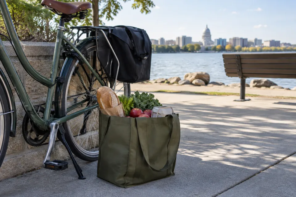 Illustration for A modest grocery run by bicycle