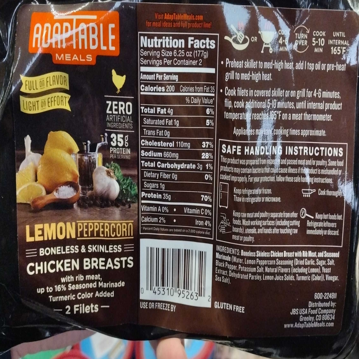 Lemon Peppercorn Boneless & Skinless Chicken Breasts