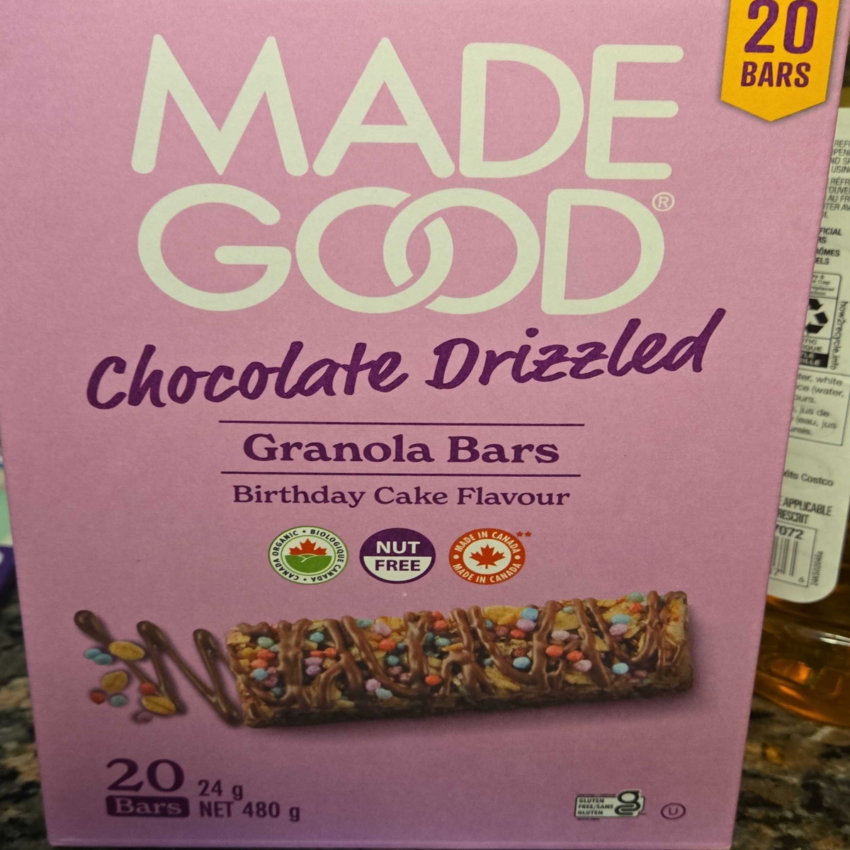 Made Good Chocolate Drizzled Granola Bars Birthday Cake Flavour